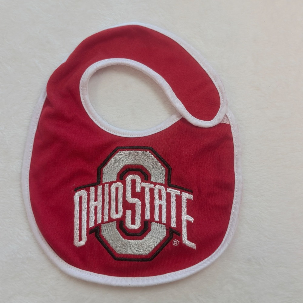 Jenkins Enterprises Ohio State Bib Kids OS Red Excellent Embroidered Logo NCAA